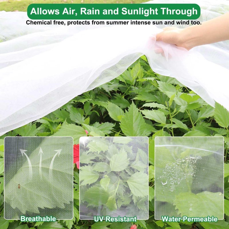 KLEWEE 10 x 50 FT Garden Mesh Netting, Ultra Fine Plant Netting Covers, Garden Netting for Raised Beds Vegetables, Fruit Tree Netting for Blueberry Bushes Barrier Screen Protection Net Cover - Image 4